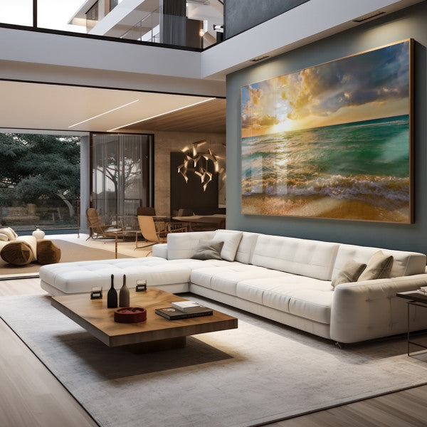 Quadro Decorativo: Encantador Pôr do Sol na Praia