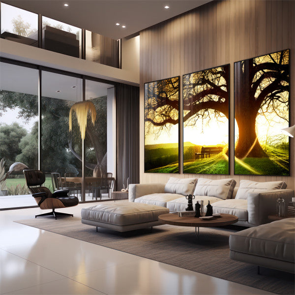 Quadro Decorativo: Pôr do Sol Rústico, Encanto Natural