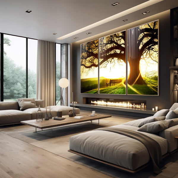 Quadro Decorativo: Pôr do Sol Rústico, Encanto Natural