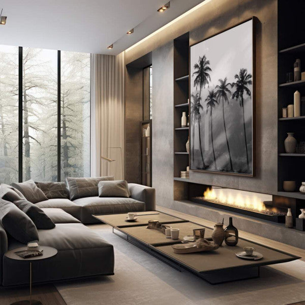 Quadro Decorativo Silhuetas Tropicais: Impacto Visual Único