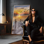 Quadro Decorativo: Inspirador Pôr do Sol no Cais