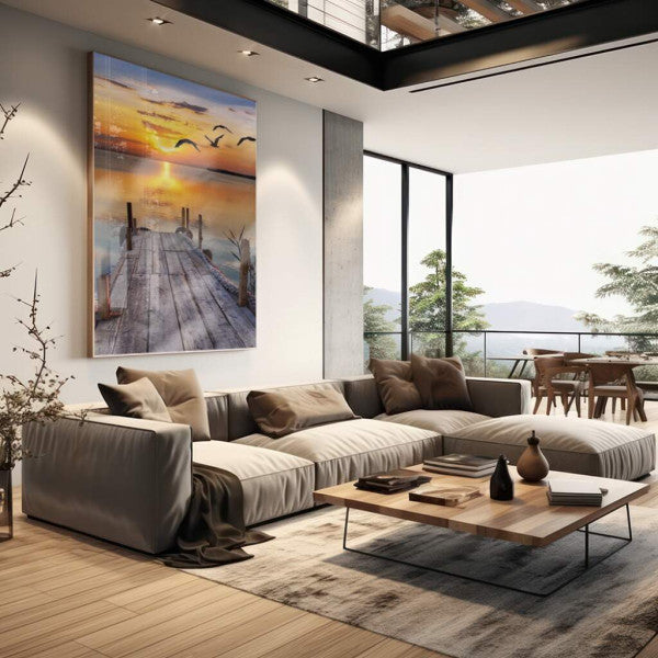 Quadro Decorativo: Inspirador Pôr do Sol no Cais