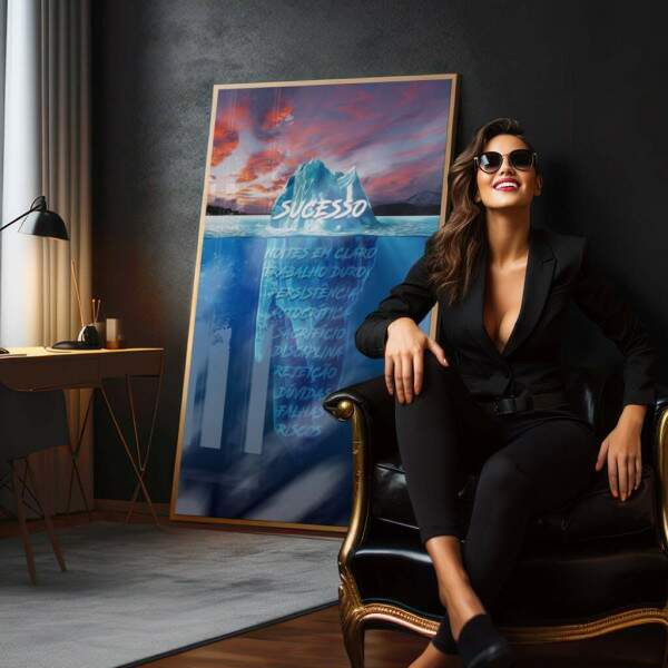 Quadro Decorativo: Iceberg Inspirador - Triunfo e Serenidade