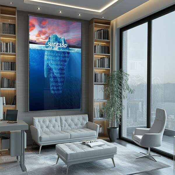Quadro Decorativo: Iceberg Inspirador - Triunfo e Serenidade