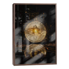 Quadro Decorativo: Bitcoin Dourado - Energia e Futurismo