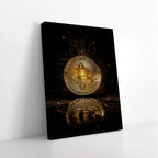 Quadro Decorativo: Bitcoin Dourado - Energia e Futurismo