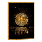 Quadro Decorativo: Bitcoin Dourado - Energia e Futurismo
