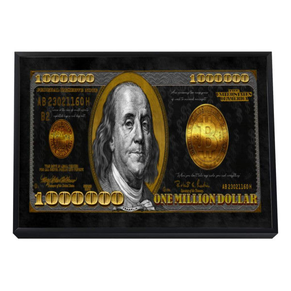 Quadro Decorativo Inspiração de Riqueza - 1 Milhão dólares
