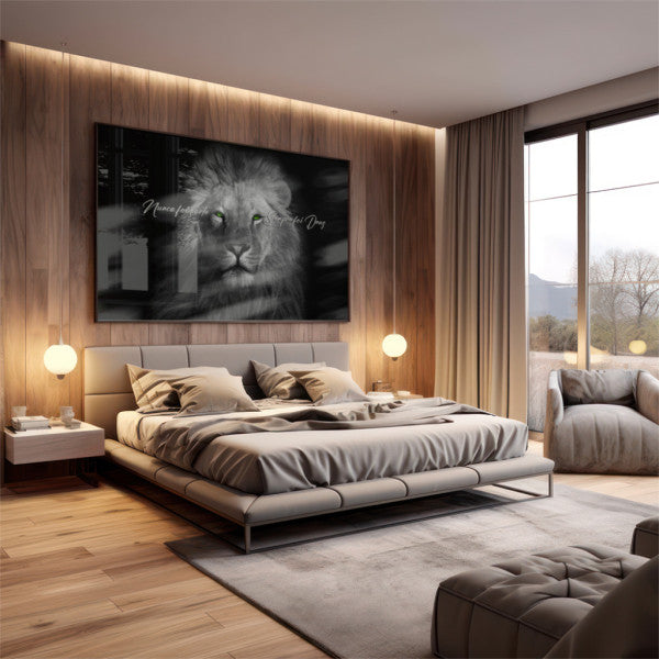 Quadro Decorativo Olhar do Rei: Majestade Animal em Sua Sala