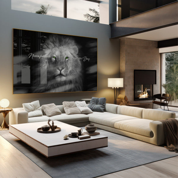 Quadro Decorativo Olhar do Rei: Majestade Animal em Sua Sala