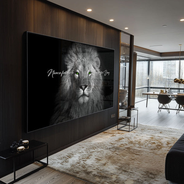 Quadro Decorativo Olhar do Rei: Majestade Animal em Sua Sala