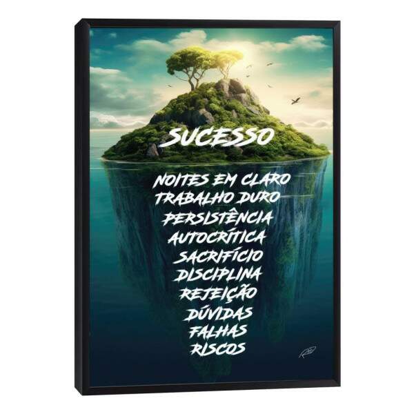 Quadro Decorativo Ilha do Sucesso - Captura Seus Sonhos