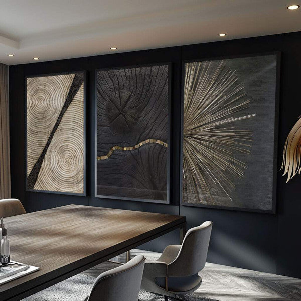 Quadro Decorativo Deslumbre Dourado Luxo e Sofisticação